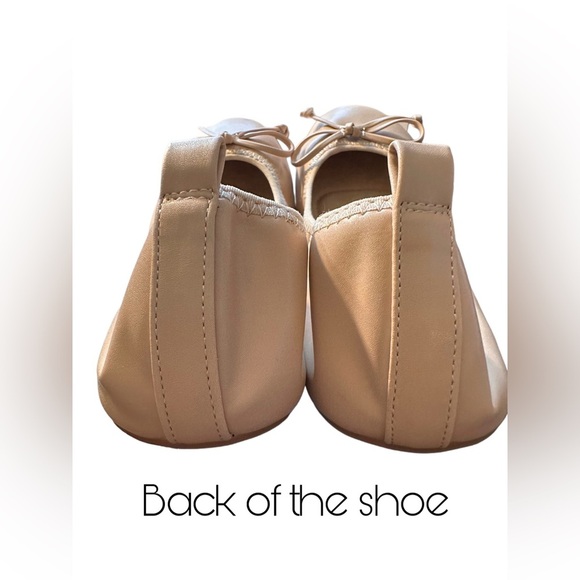 NEW Women's Foldable Ballet Flats Bowknot Round Toe - Tan Size 8.5 - Picture 4 of 12